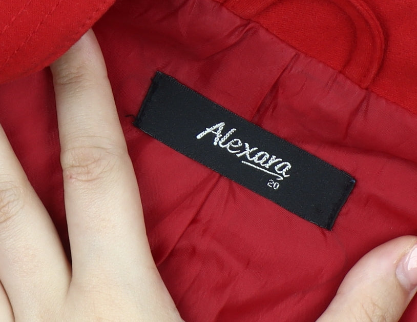 Alexara Women’s Red Size 20 Zip Up Basic Jacket with Pockets