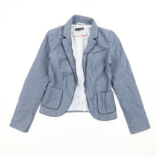Atmosphere Women’s Blue Chambray Blazer Size 6 UK Single Breasted