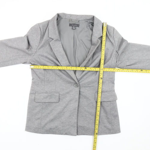 Primark Women’s Grey Blazer UK 14 Regular Fit Single Breasted