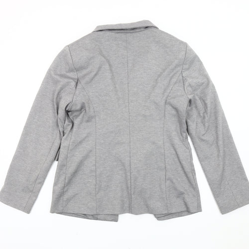 Primark Women’s Grey Blazer UK 14 Regular Fit Single Breasted