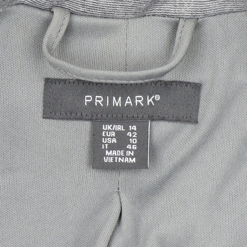 Primark Women’s Grey Blazer UK 14 Regular Fit Single Breasted