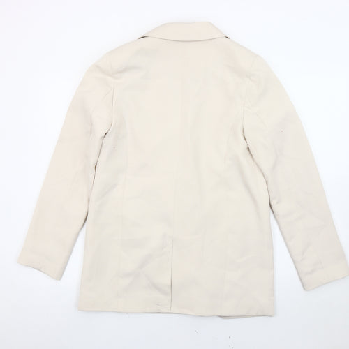 New Look Women Beige Size 8 Double-Breasted Blazer Jacket