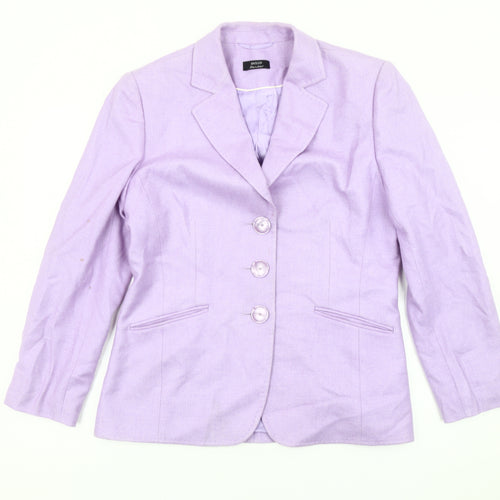 Basler Black Label Women’s Purple Blazer Size 12 Tailored Jacket