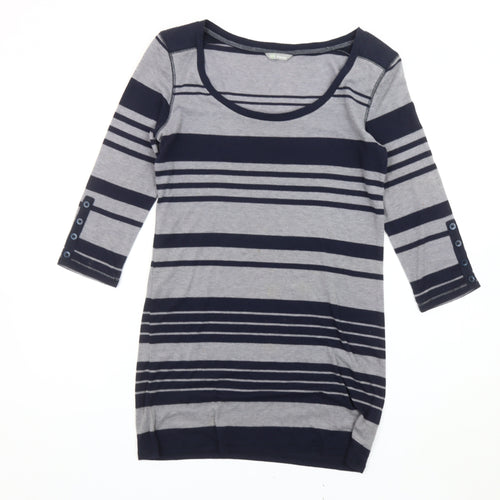 Marks and Spencer Womens Grey Blue Striped Shift Dress Size 10