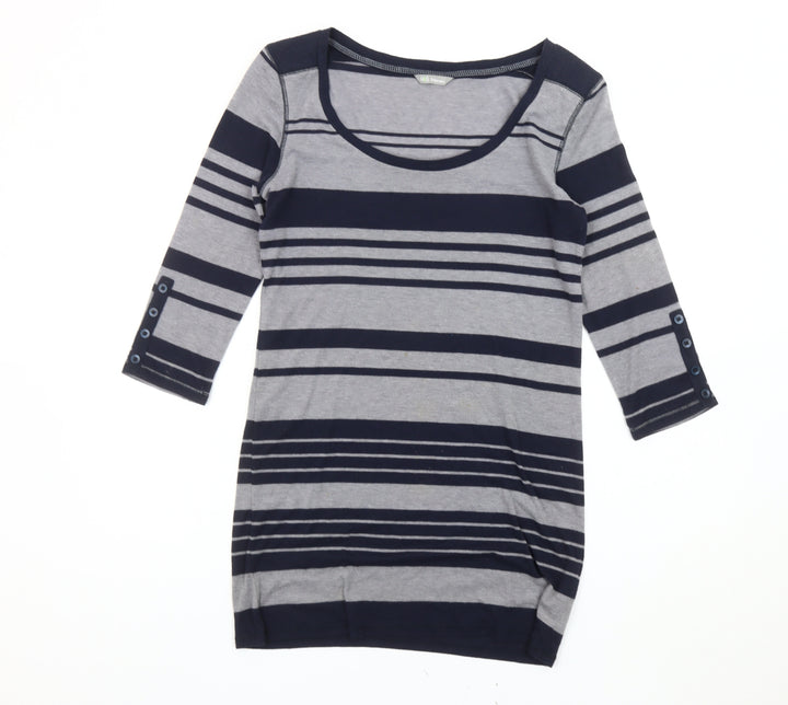 Marks and Spencer Womens Grey Blue Striped Shift Dress Size 10