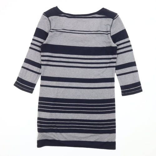 Marks and Spencer Womens Grey Blue Striped Shift Dress Size 10