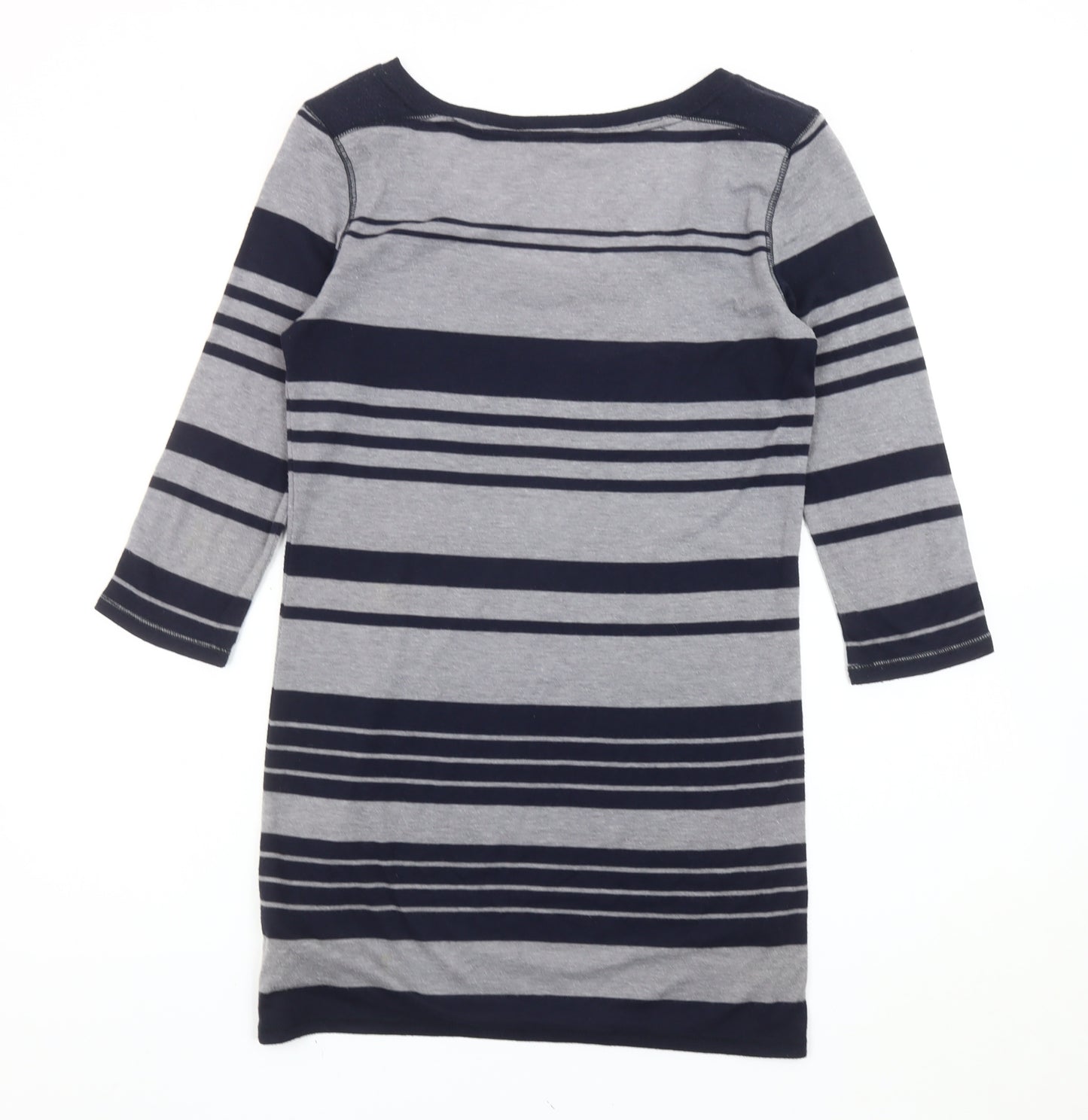 Marks and Spencer Womens Grey Blue Striped Shift Dress Size 10