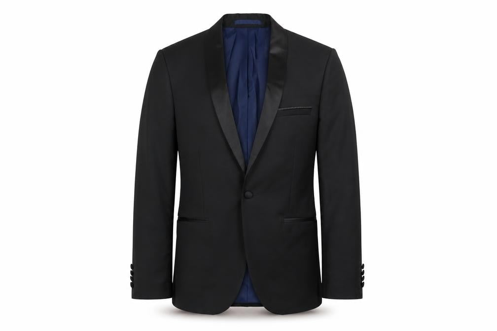 Front view of Marks & Spencer Men’s Black 38 Short Shawl Lapel Suit Jacket