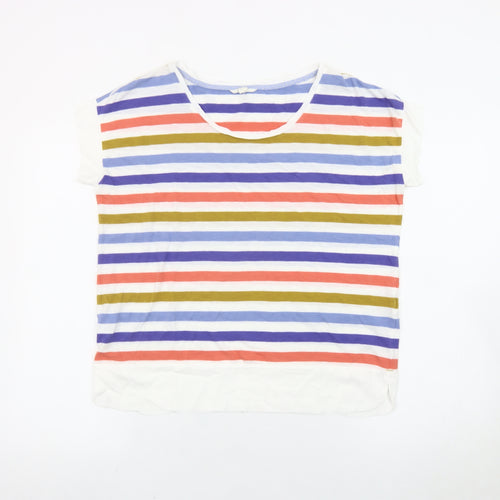 White Stuff Womens Multicoloured Striped T-Shirt Size 8 Cotton