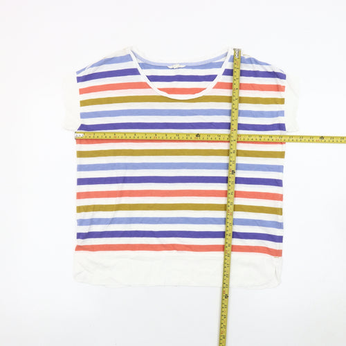 White Stuff Womens Multicoloured Striped T-Shirt Size 8 Cotton
