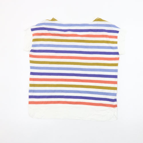 White Stuff Womens Multicoloured Striped T-Shirt Size 8 Cotton