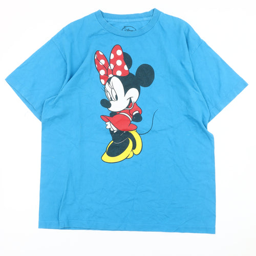 Disney Teens Blue Minnie Mouse Graphic T-Shirt Size 12 Cotton