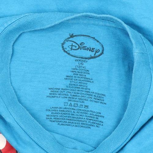 Disney Teens Blue Minnie Mouse Graphic T-Shirt Size 12 Cotton