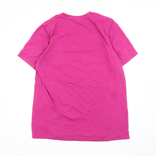 UFC Mens Pink Graphic Print T-Shirt Size L Sports Cotton Tee