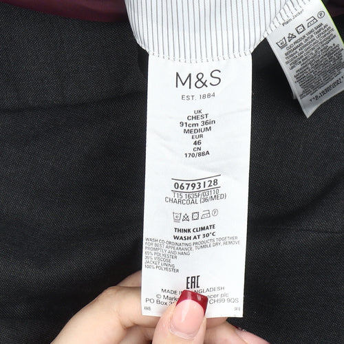 Marks and Spencer Men’s Grey Blazer 36in Regular Fit Jacket
