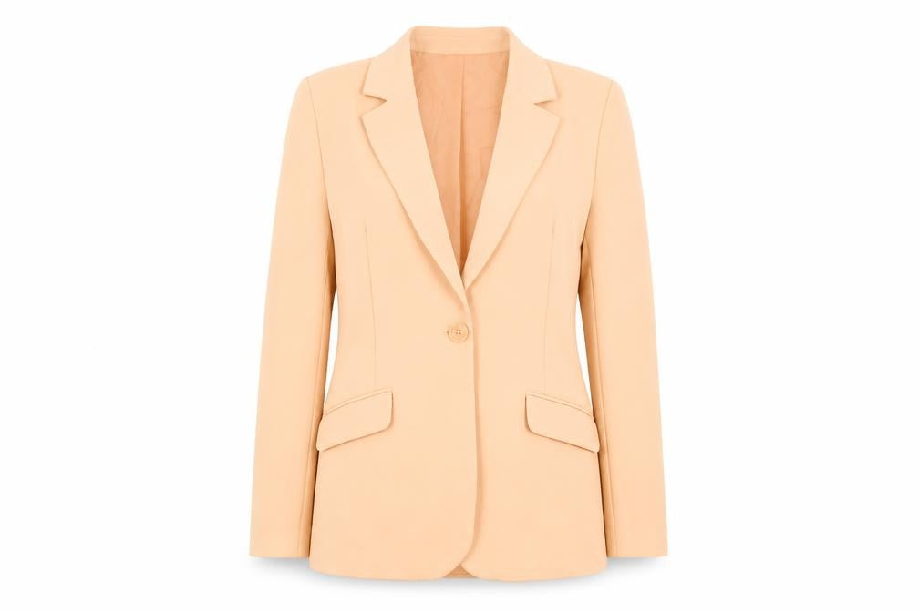 Front view of Primark Women Orange Blazer Jacket, size M, UK 12-14 Single Breasted