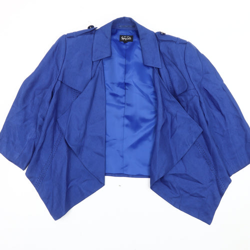 Marks and Spencer Women Blue Linen Viscose Blazer Size 14