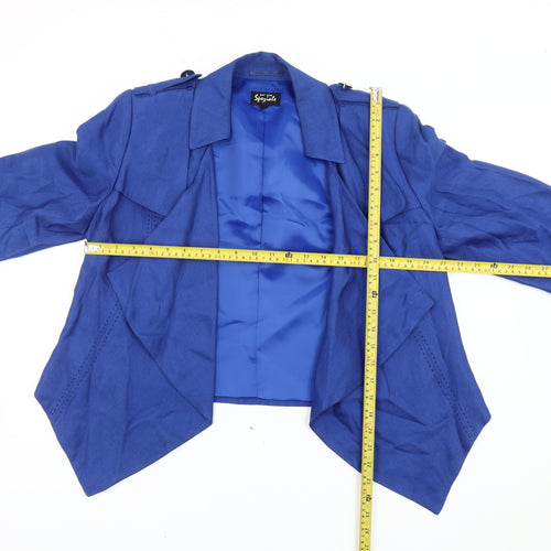 Marks and Spencer Women Blue Linen Viscose Blazer Size 14