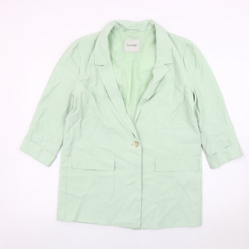 George Women’s Green Blazer Jacket Size 6 Regular Single-Breasted