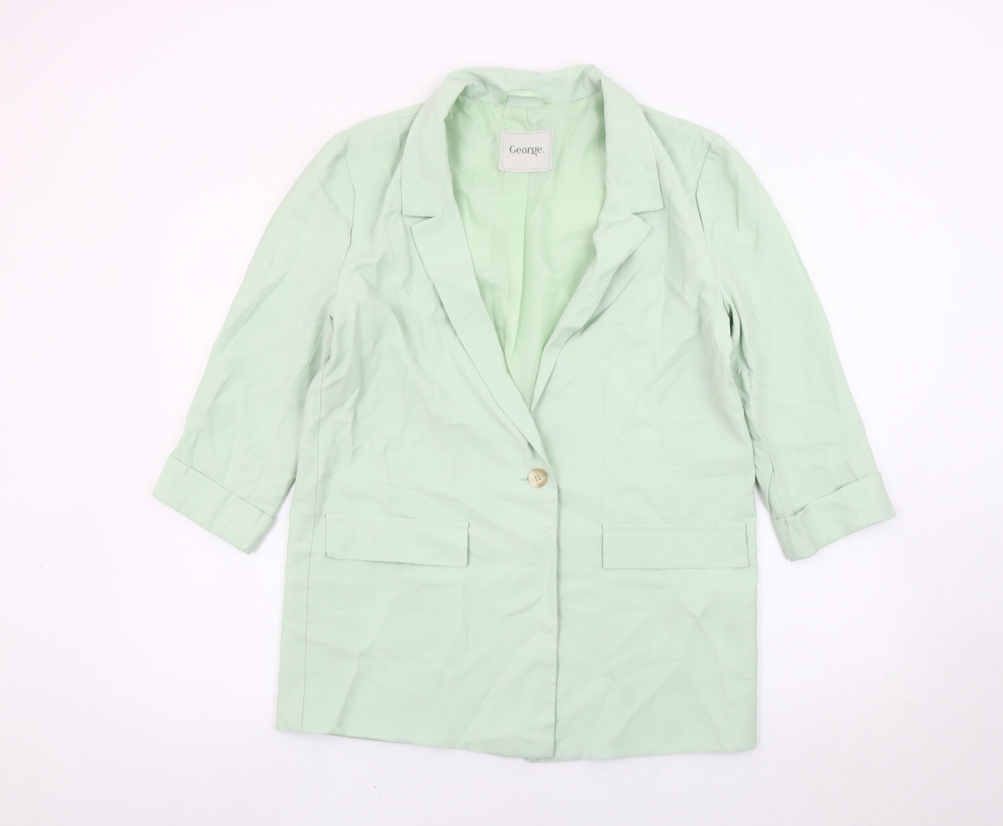 George Women’s Green Blazer Jacket Size 6 Regular Single-Breasted
