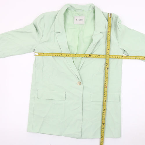 George Women’s Green Blazer Jacket Size 6 Regular Single-Breasted