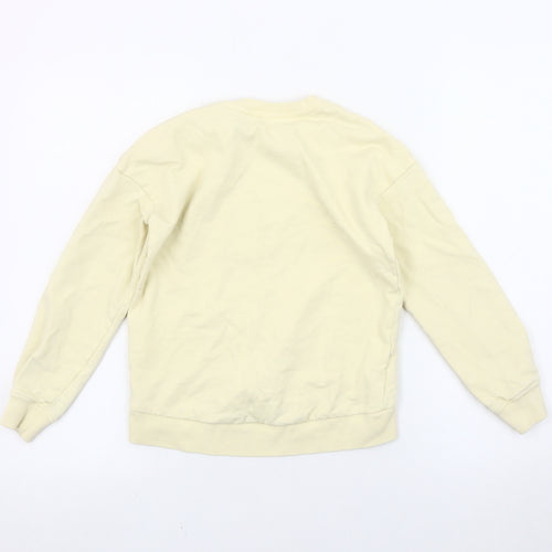 MNG Girls Beige Sunflower Sweatshirt 9-10Y Crew Neck Graphic Print