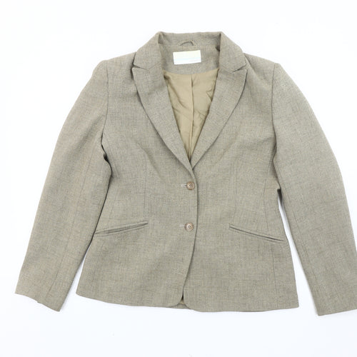 Amaranto Womens Beige Size 12 Blazer Jacket Formal Workwear