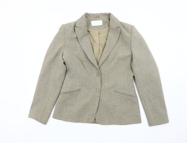 Amaranto Womens Beige Size 12 Blazer Jacket Formal Workwear