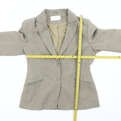 Amaranto Womens Beige Size 12 Blazer Jacket Formal Workwear