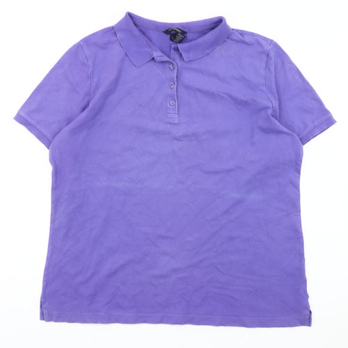 Lands' End Men's Purple Polo Shirt Classic Fit L Short Sleeve