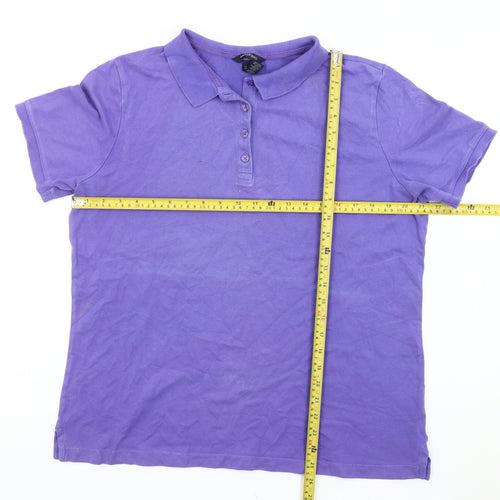 Lands' End Men's Purple Polo Shirt Classic Fit L Short Sleeve
