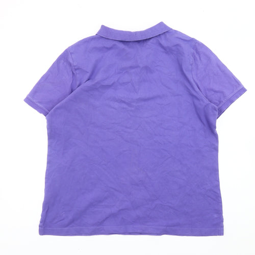 Lands' End Men's Purple Polo Shirt Classic Fit L Short Sleeve