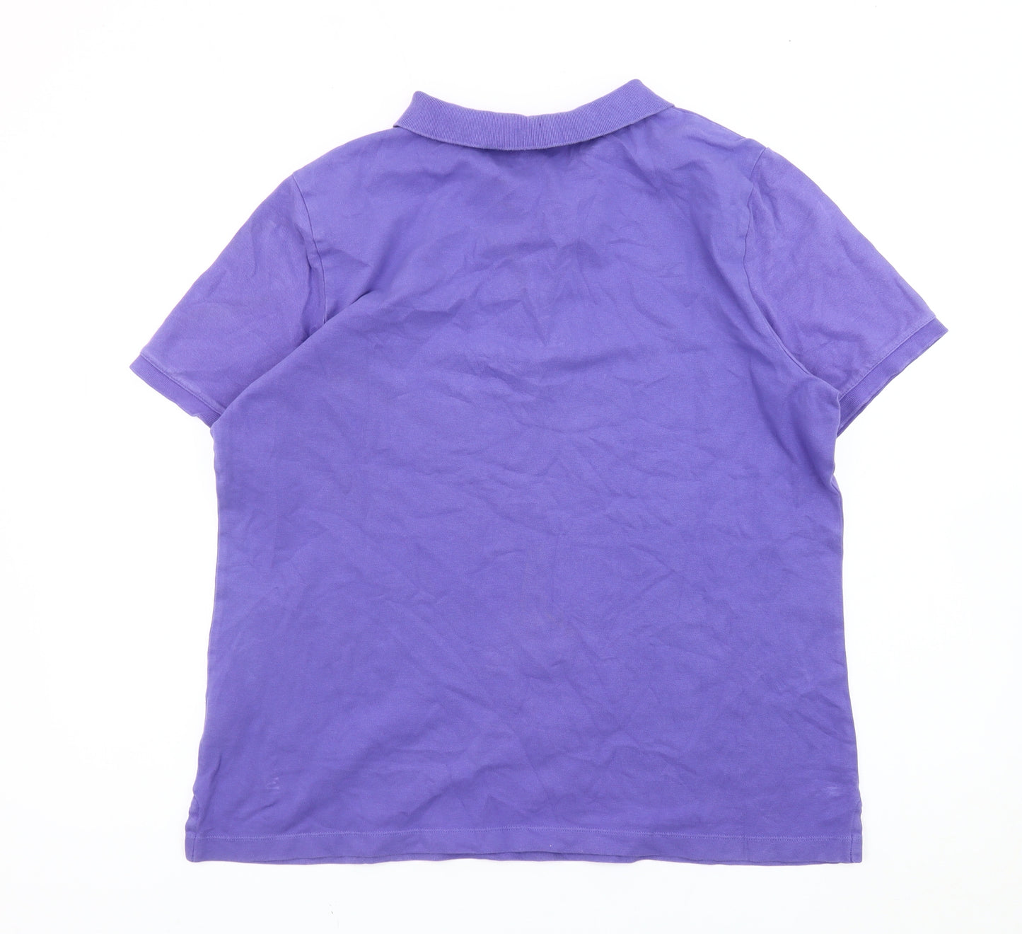 Lands' End Men's Purple Polo Shirt Classic Fit L Short Sleeve