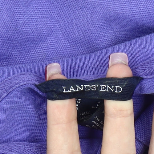 Lands' End Men's Purple Polo Shirt Classic Fit L Short Sleeve