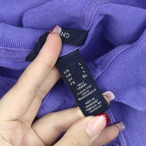 Lands' End Men's Purple Polo Shirt Classic Fit L Short Sleeve