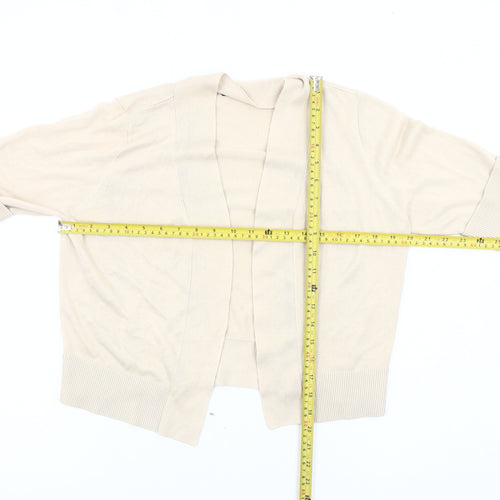 BHS Women’s Beige 3/4 Sleeve Cardigan Size 16 Cotton Blend