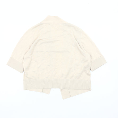 BHS Women’s Beige 3/4 Sleeve Cardigan Size 16 Cotton Blend