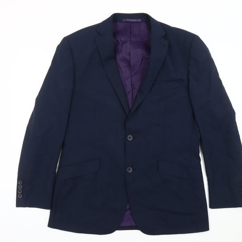 Charlie Allen for George Men's Navy Blue 40R Wool Blend Blazer