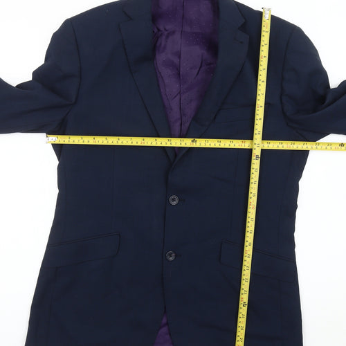 Charlie Allen for George Men's Navy Blue 40R Wool Blend Blazer