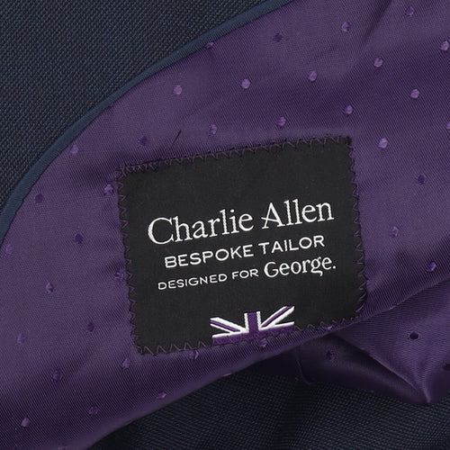 Charlie Allen for George Men's Navy Blue 40R Wool Blend Blazer
