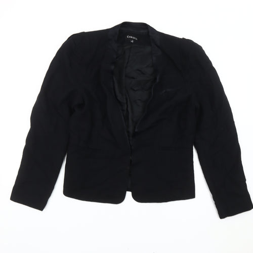 Caroll Womens Black Size 14 Regular Fit Blazer Jacket