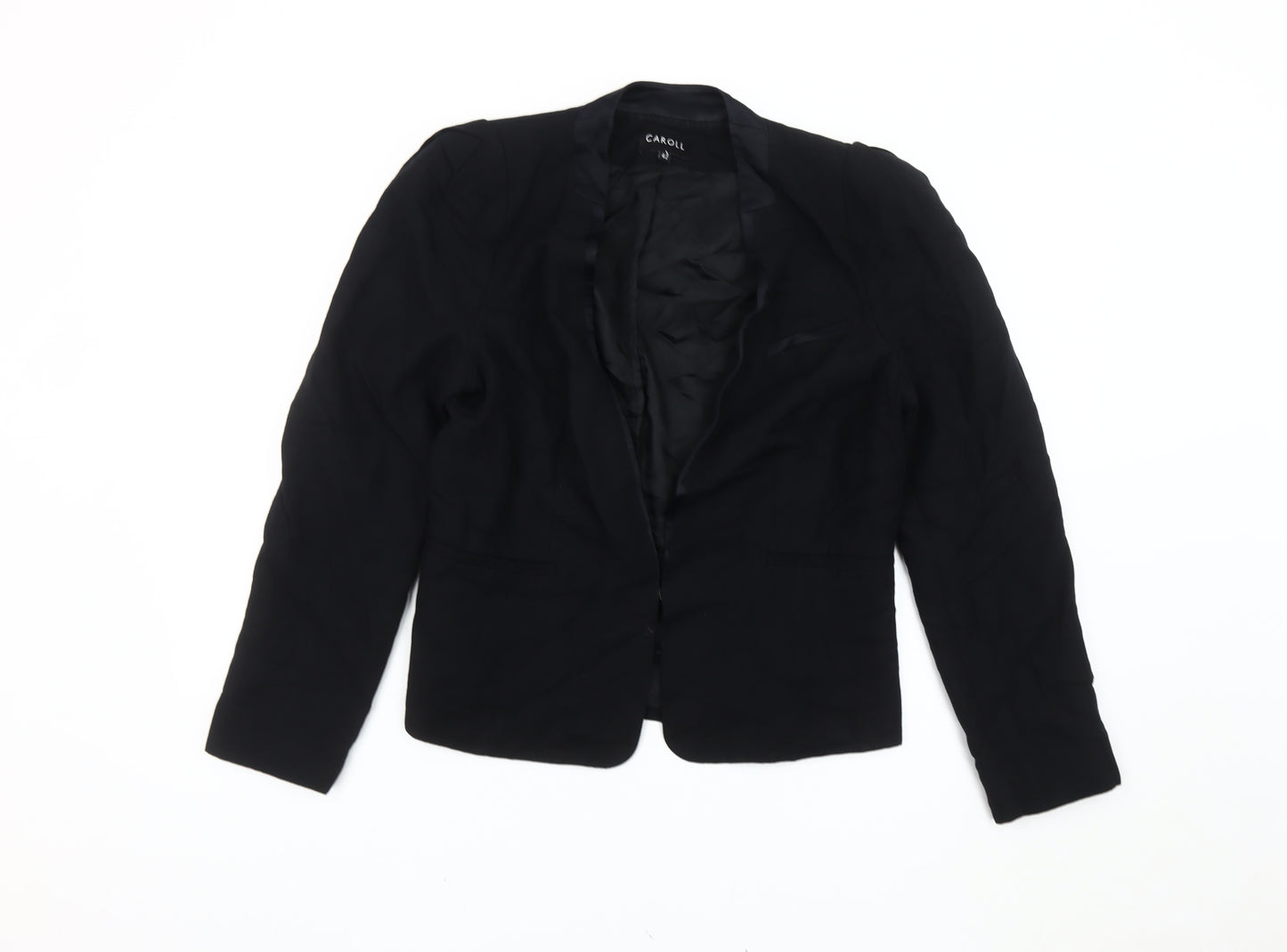 Caroll Womens Black Size 14 Regular Fit Blazer Jacket