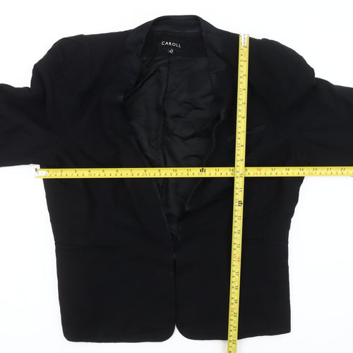 Caroll Womens Black Size 14 Regular Fit Blazer Jacket