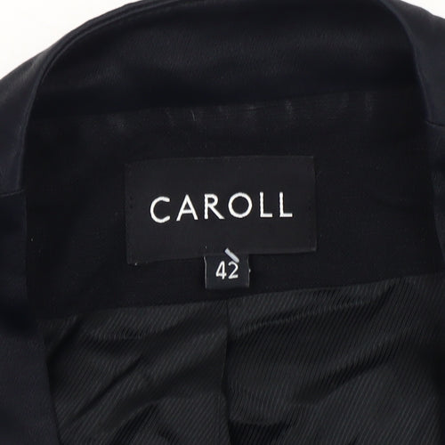Caroll Womens Black Size 14 Regular Fit Blazer Jacket