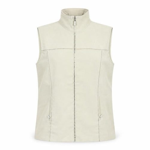 Joella Di Marco Women’s Beige Waistcoat L Sleeveless Zip Casual