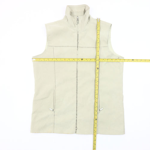 Joella Di Marco Women’s Beige Waistcoat L Sleeveless Zip Casual
