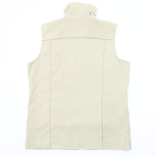 Joella Di Marco Women’s Beige Waistcoat L Sleeveless Zip Casual