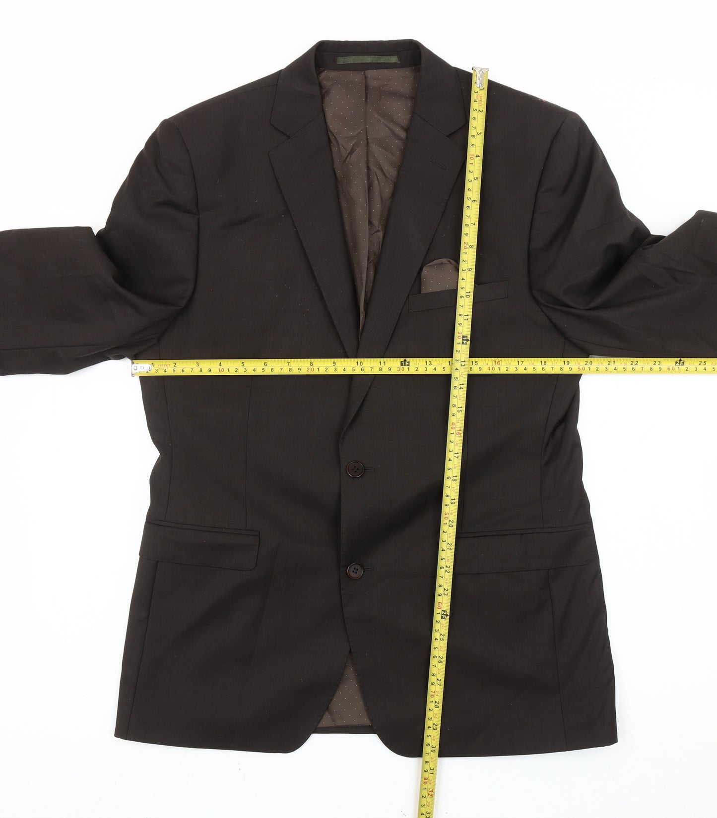 French Connection Men's Brown Wool Blend Regular Blazer Jacket 40R