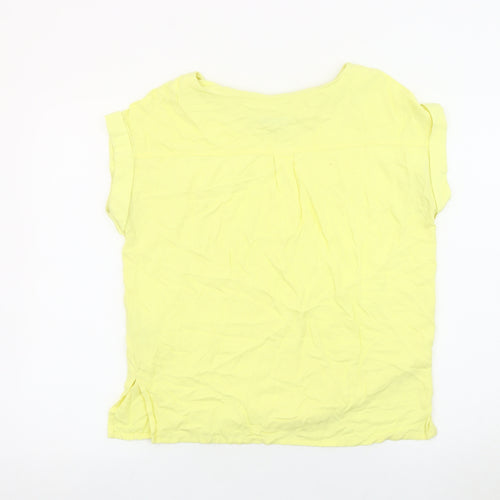 Next Women Yellow Size 10 Blouse Short Sleeve Viscose Top