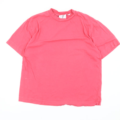 Collusion Men’s Pink Cotton Crew Neck Short Sleeve T-Shirt L